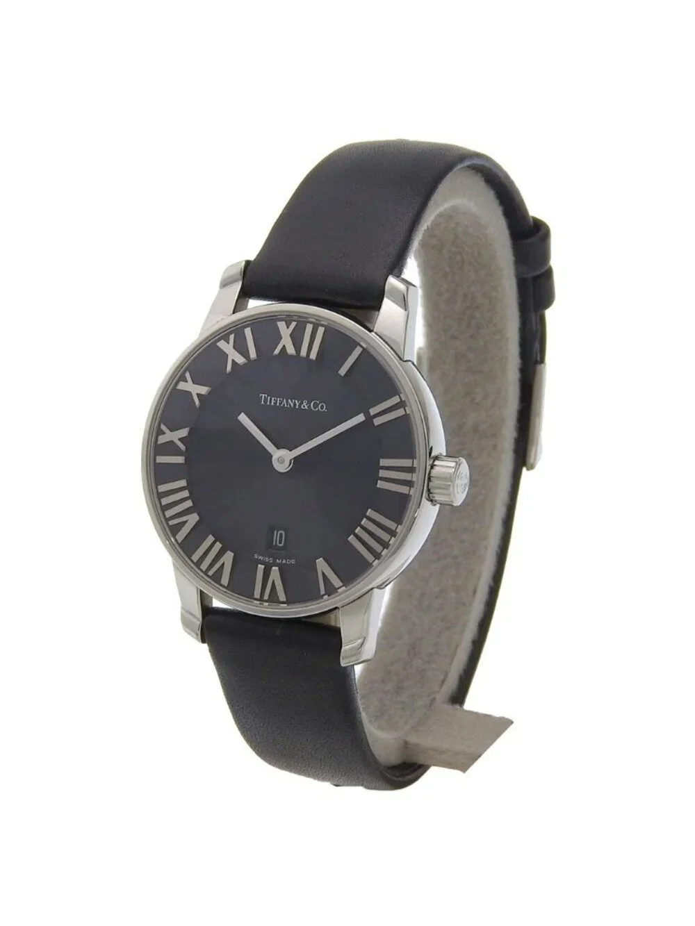 Tiffany & Co Atlas Dream Stainless Steel Quartz Analog Display Black Dial Watch